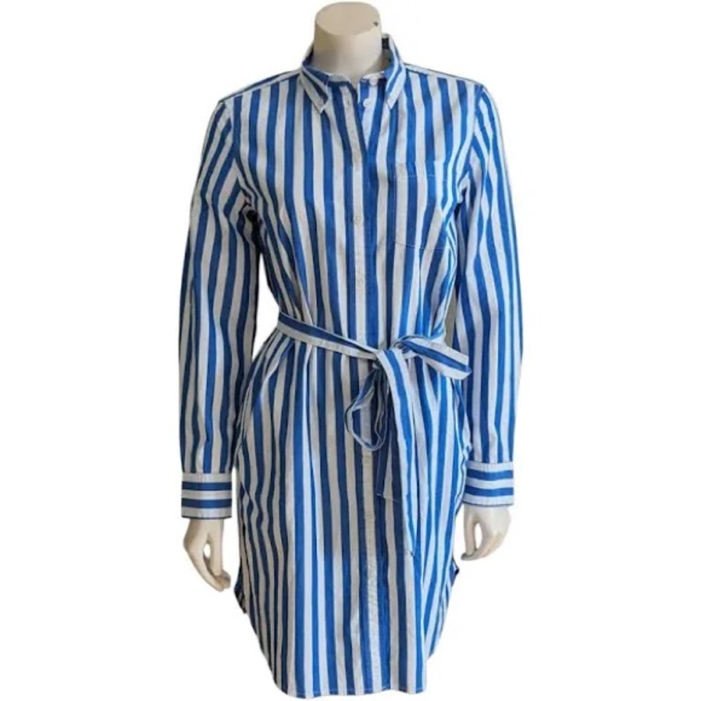 GAP medium, blue stripe, shirt dress, new with tags.